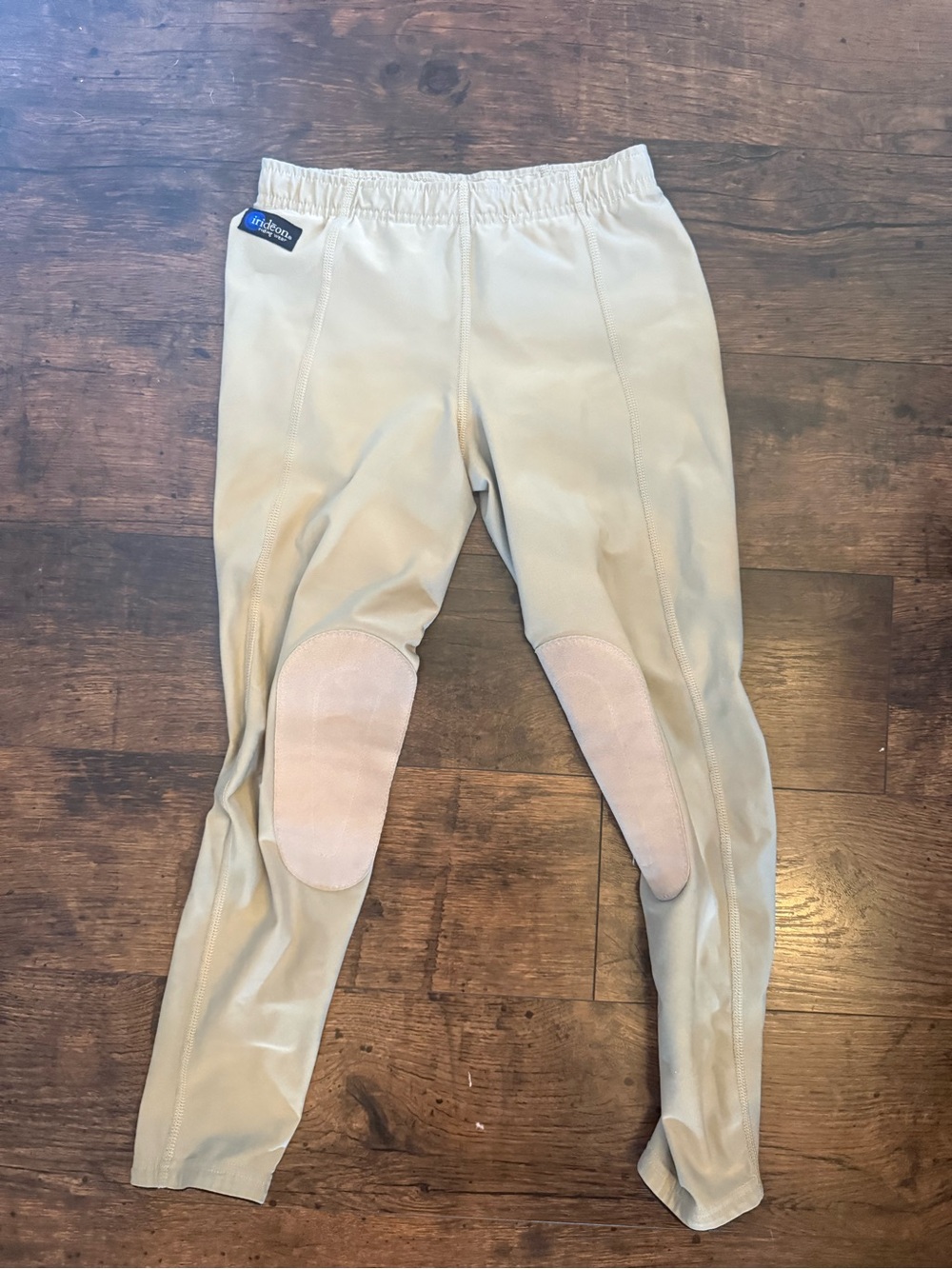 Kids Irideon Breeches & Aubrion Gloves Bundle - Tan L Breeches + Black M Gloves